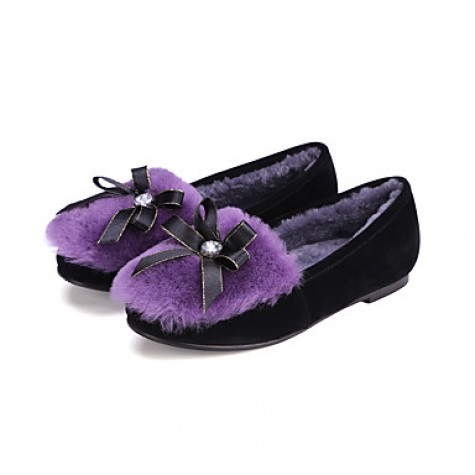 Women's Flats Spring / Fall / Winter Others Dress Flat Heel Bowknot / Slip-on Purple Others