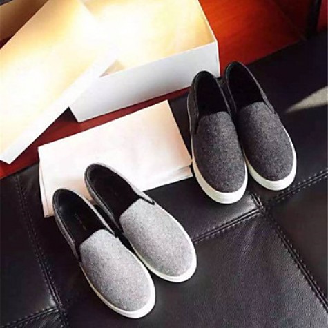 Women's Loafers & Slip-Ons Winter Comfort Wool Casual Flat Heel Others Gray / Dark Gray Others