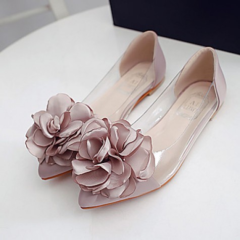 Women's Flats Spring / Fall Ballerina / Pointed Toe Leatherette Outdoor / Office & Career / Casual Flat Heel Applique