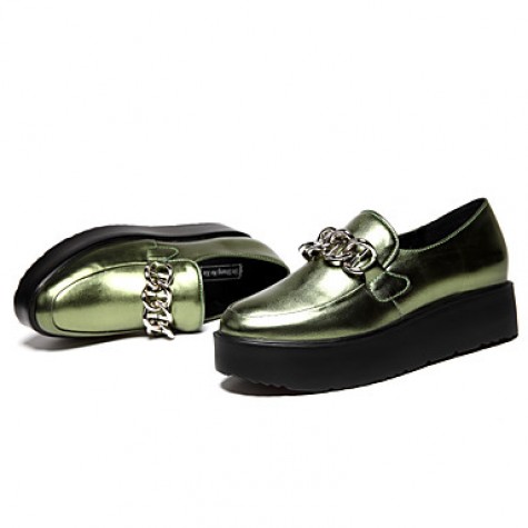 Women's Shoes Leatherette Platform Platform / Comfort Loafers Office & Career / Dress / Casual Black / Green